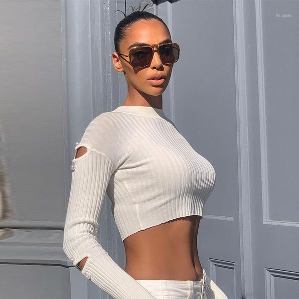 women long sleeve hole crop spring autumn street casual o-neck solid color white pullover s-l women's t-shirt
women long sleeve hole crop spring autumn street casual o-neck solid color white pullover s-l women's t-shirt