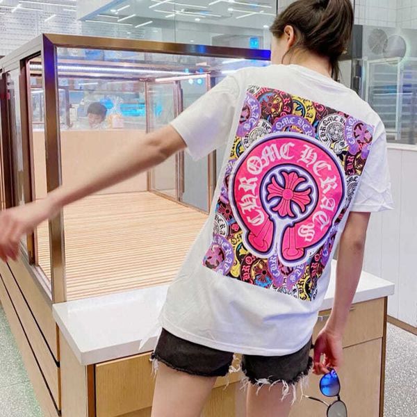 21 summer new fashion brand ch sanskrit cross horseshoe printing loose cotton women's short sleeve half sleeve t-shirt lovers men, White;black
21 summer new fashion brand ch sanskrit cross horseshoe printing loose cotton women's short sleeve half sleeve t-shirt lovers men, White;black