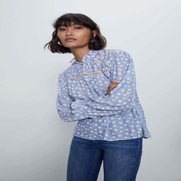 women's blouses & shirts 2021 spring summer female flower print long sleeve blouse women, White
women's blouses & shirts 2021 spring summer female flower print long sleeve blouse women, White