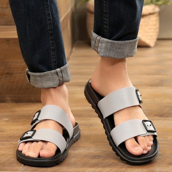 men's slippers summer wear fashion trend one-word non-slip thick-soled sandals beach vacation shoes, Black
men's slippers summer wear fashion trend one-word non-slip thick-soled sandals beach vacation shoes, Black