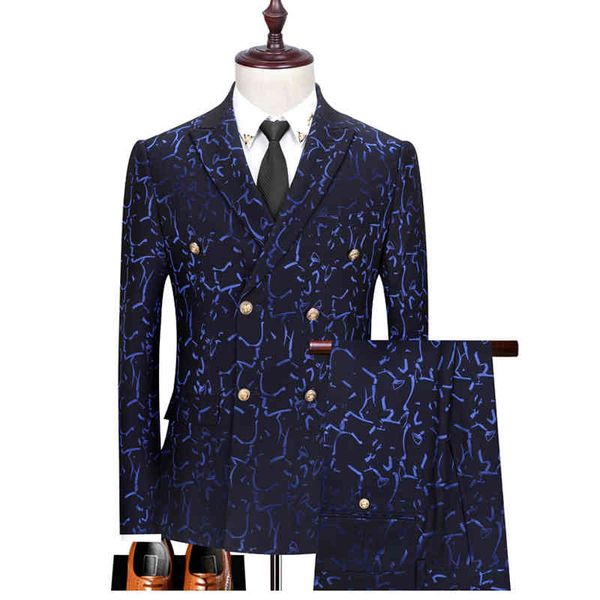 men's suits & blazers (jacket + vest pants), three piece jacquard fashion, party double button groom suit, business conference, White;black
men's suits & blazers (jacket + vest pants), three piece jacquard fashion, party double button groom suit, business conference, White;black