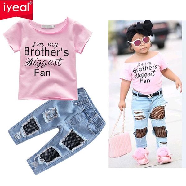 toddler baby girl outfits cotton letter print t- shirt cute hole jeans kids denim pants set infant clothes suits clothing sets, White
toddler baby girl outfits cotton letter print t- shirt cute hole jeans kids denim pants set infant clothes suits clothing sets, White