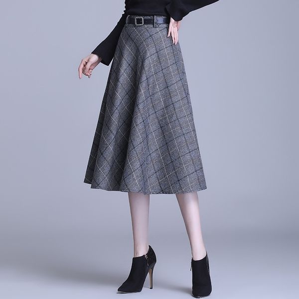 women's waist office skirt spring and autumn elegant plaid ladies professional wear 210527, Black
women's waist office skirt spring and autumn elegant plaid ladies professional wear 210527, Black