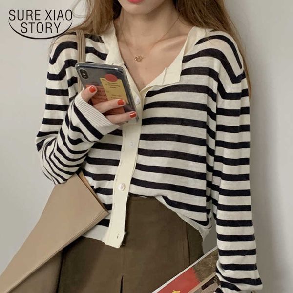 spring college style striped cardigan thin korean knitted wild blouse women loose thin o neck short coat female 12896 210528, White
spring college style striped cardigan thin korean knitted wild blouse women loose thin o neck short coat female 12896 210528, White