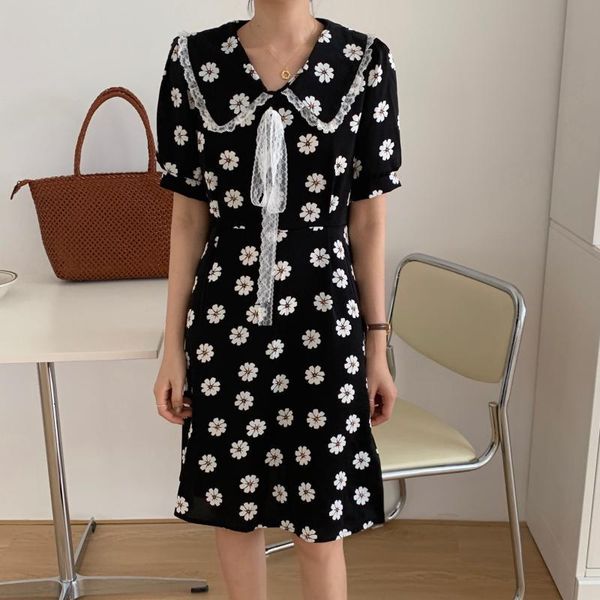 dresses daisy patchwork lace summer short sleeves chic sweet korean slim all match stylish women es vestidos, Black;gray
dresses daisy patchwork lace summer short sleeves chic sweet korean slim all match stylish women es vestidos, Black;gray