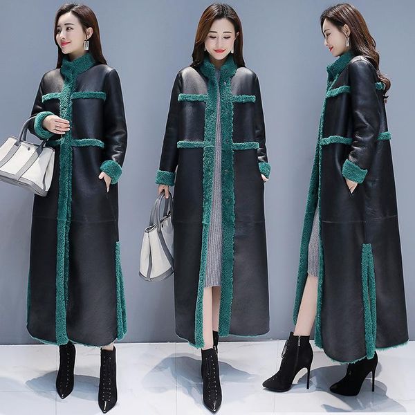 women's fur & faux high-quality winter coat luxury long loose lapel thick warm large size female plush, Black
women's fur & faux high-quality winter coat luxury long loose lapel thick warm large size female plush, Black