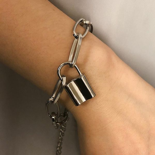 link, chain diezi vintage punk gold silver lock charm bracelets for women men bracelet 2021 statement jewelry, Black
link, chain diezi vintage punk gold silver lock charm bracelets for women men bracelet 2021 statement jewelry, Black