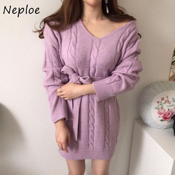neploe v-neck chic twist patchwork dresses women drawstring slim waist knit dress 2021 autumn winter fashion a-line robe 94488 casual, Black;gray
neploe v-neck chic twist patchwork dresses women drawstring slim waist knit dress 2021 autumn winter fashion a-line robe 94488 casual, Black;gray