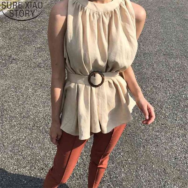summer women shirts fashion woman blouses korean female clothing temperament sleeveless vest chic with belt 14231 210421, White
summer women shirts fashion woman blouses korean female clothing temperament sleeveless vest chic with belt 14231 210421, White