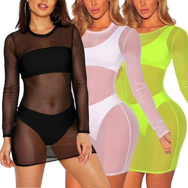 solid color mesh see-through long sleeve round neck super elastic skinny mini women dress 2021 autumn style casual dresses, Black;gray
solid color mesh see-through long sleeve round neck super elastic skinny mini women dress 2021 autumn style casual dresses, Black;gray