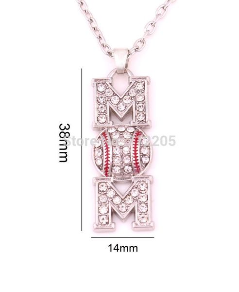 mother's day gift 10pcs zinc studded with sparkling clear crystals baseball mom pave crystal pendant chain necklaces, Silver
mother's day gift 10pcs zinc studded with sparkling clear crystals baseball mom pave crystal pendant chain necklaces, Silver