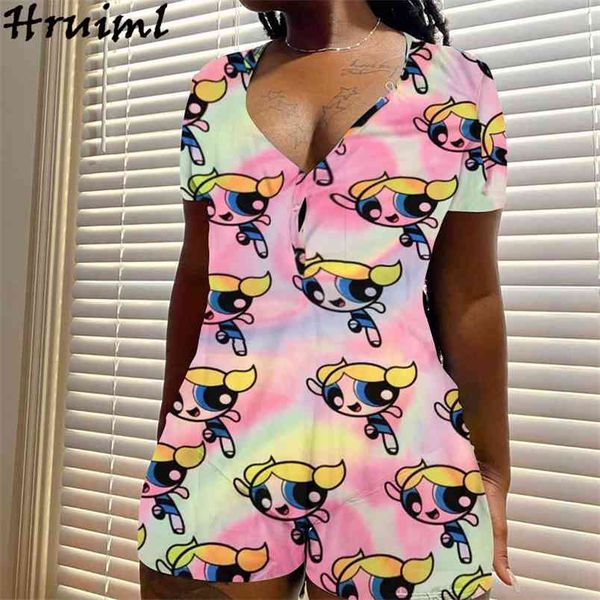 jumpsuit women summer print short sleeve v neck shorts pants female casual loose laide home clothes ropa de mujer 210513, Black;white
jumpsuit women summer print short sleeve v neck shorts pants female casual loose laide home clothes ropa de mujer 210513, Black;white