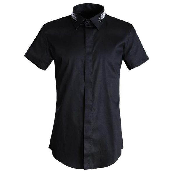 men's casual shirts shirt men luxury bead embroidery collar short sleeve mens white fashion slim fit dress plus size 4xl, White;black
men's casual shirts shirt men luxury bead embroidery collar short sleeve mens white fashion slim fit dress plus size 4xl, White;black