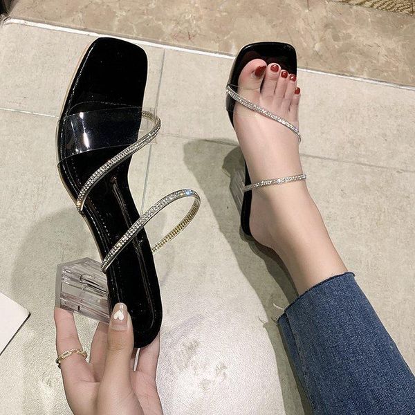 slippers low female shoes ladies' luxury slides transparent heel jelly flip flops square 2021 designer glitter block, Black
slippers low female shoes ladies' luxury slides transparent heel jelly flip flops square 2021 designer glitter block, Black