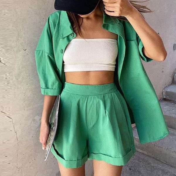 women's tracksuits casual tracksuit loungewear suits short sleeve button up shirt mini shorts 2021 female fashion two piece ladies sets, Gray
women's tracksuits casual tracksuit loungewear suits short sleeve button up shirt mini shorts 2021 female fashion two piece ladies sets, Gray