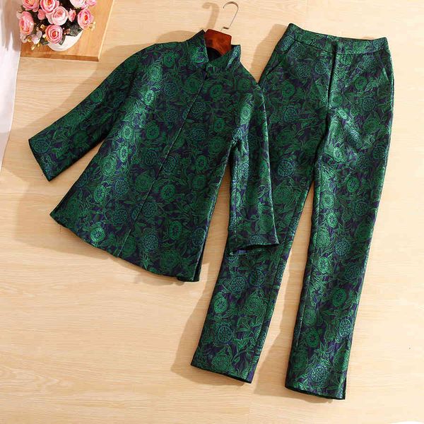 pants high-end autumn winter women fashion floral slim jacquard coat +calf-length pants 2 pieces lady set female s-xxl, White
pants high-end autumn winter women fashion floral slim jacquard coat +calf-length pants 2 pieces lady set female s-xxl, White