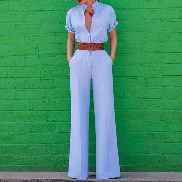 women's pants & capris women jumpsuit v-neck short sleeve white blue vintage rompers womens plus size long summer jumpsuits, Black;white
women's pants & capris women jumpsuit v-neck short sleeve white blue vintage rompers womens plus size long summer jumpsuits, Black;white