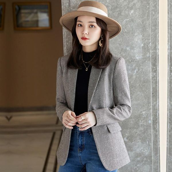 women's suits & blazers houndstooth suit jacket for women 2021 spring and autumn korean style small elegant slim fit top, White;black
women's suits & blazers houndstooth suit jacket for women 2021 spring and autumn korean style small elegant slim fit top, White;black