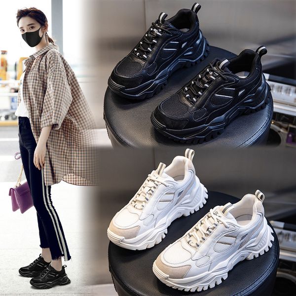 daddy shoes women autumn and winter 2021 thick soled elevated leisure sports women's versatile running leather trend, Black;white
daddy shoes women autumn and winter 2021 thick soled elevated leisure sports women's versatile running leather trend, Black;white