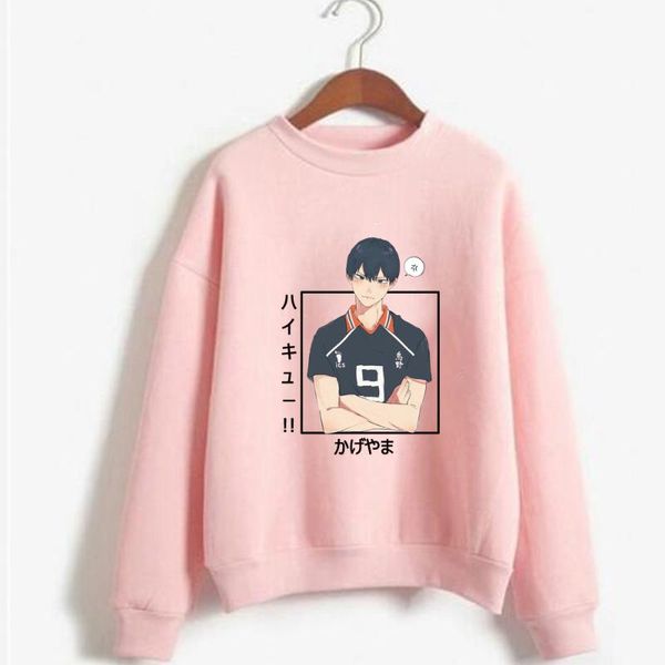 men's hoodies & sweatshirts haikyuu kageyama tobio hoodie round neck, Black