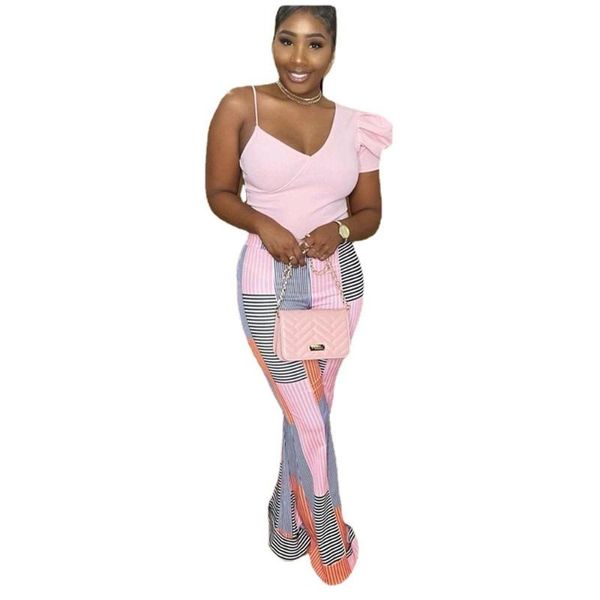 women's two piece pants fashion women set asymmetrical short puff sleeve v-neck slim skinny long flare 2 sets outfits summer, White
women's two piece pants fashion women set asymmetrical short puff sleeve v-neck slim skinny long flare 2 sets outfits summer, White