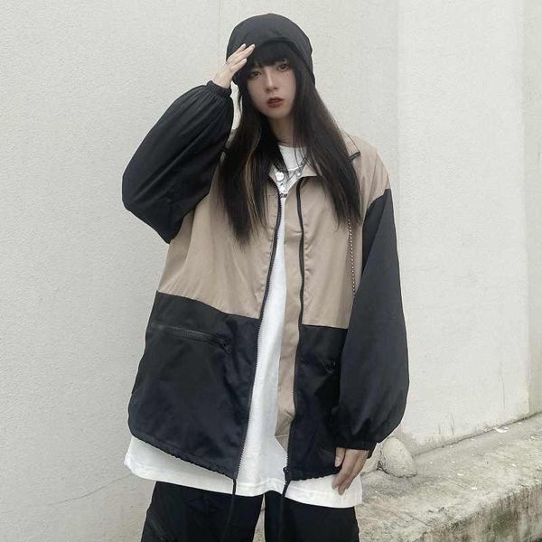women's trench coats autumn and winter harajuku retro jacket color matching tooling stand-up collar baseball uniform men's, Tan;black
women's trench coats autumn and winter harajuku retro jacket color matching tooling stand-up collar baseball uniform men's, Tan;black