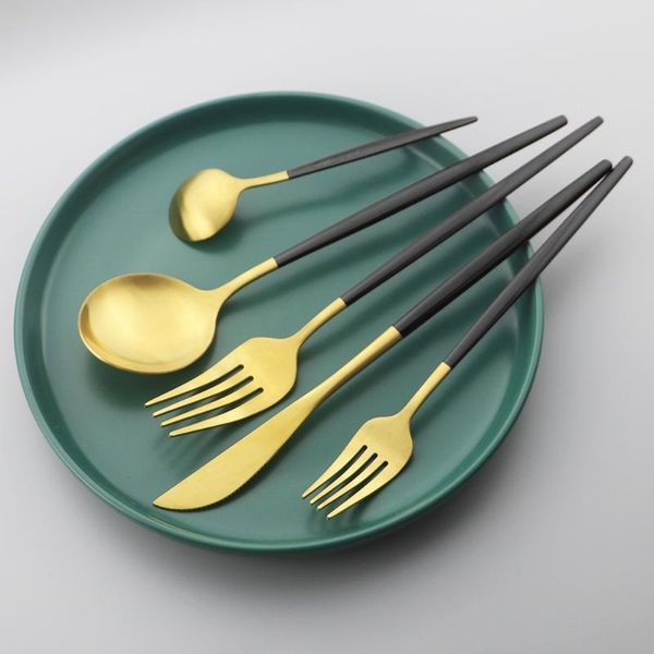 flatware sets black gold cutlery set matte stainless steel dinnerware knife fork spoon silverware kitchen dinner tableware
flatware sets black gold cutlery set matte stainless steel dinnerware knife fork spoon silverware kitchen dinner tableware