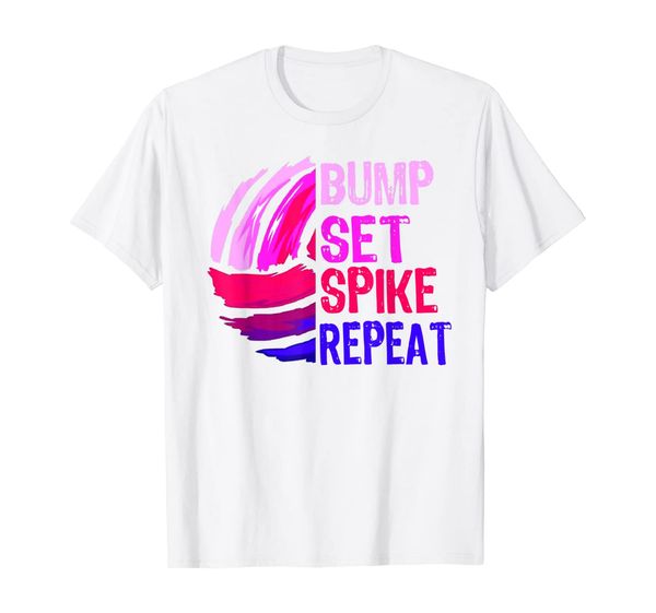 girls volleyball bump set spike repeat pink purple teen gift t-shirt, White;black
girls volleyball bump set spike repeat pink purple teen gift t-shirt, White;black