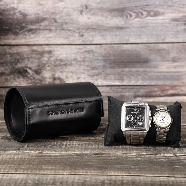 watch boxes & cases 2-slot retro crazy horse leather two storage box round magnetic buckle couple display roll (black), Black;blue
watch boxes & cases 2-slot retro crazy horse leather two storage box round magnetic buckle couple display roll (black), Black;blue