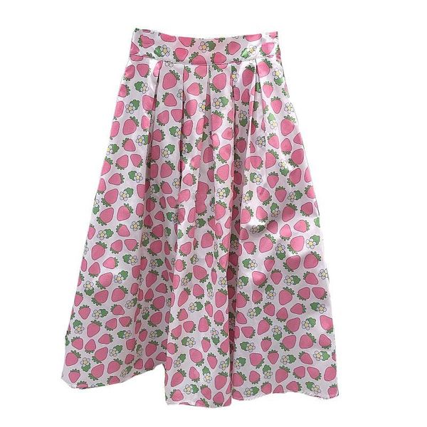skirts korean spring summer beach boho sweet pink strawberry print puffy skirt female elastic high waist a-line women clothes, Black
skirts korean spring summer beach boho sweet pink strawberry print puffy skirt female elastic high waist a-line women clothes, Black