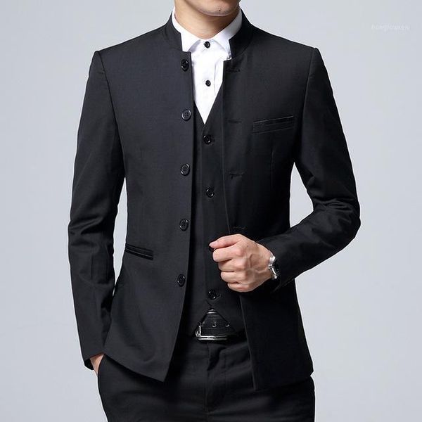 men's suits & blazers 2021 arrival men suit 3 piece set slim fit wedding banquet male stand collar solid color business casual blazer c, White;black
men's suits & blazers 2021 arrival men suit 3 piece set slim fit wedding banquet male stand collar solid color business casual blazer c, White;black