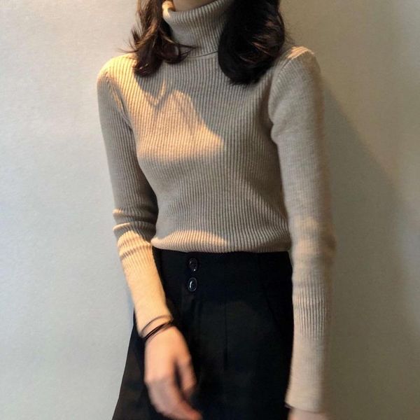 women's sweaters 2021 autumn winter sweater women knitted ribbed pullover long sleeve turtleneck slim soft warm pull femme, White;black
women's sweaters 2021 autumn winter sweater women knitted ribbed pullover long sleeve turtleneck slim soft warm pull femme, White;black