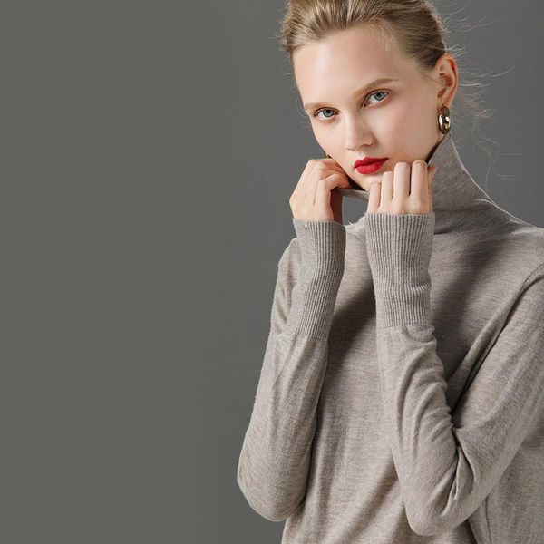 women's knits & tees autumn and winter 2021 knitted high neck bottoming shirt fashion loose long sleeve pullover warm sweater women, White
women's knits & tees autumn and winter 2021 knitted high neck bottoming shirt fashion loose long sleeve pullover warm sweater women, White