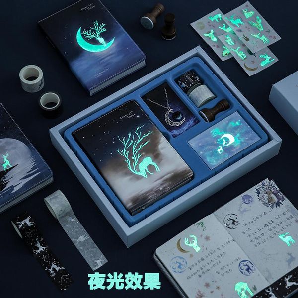 romantic starry moon necklace elk memo a midsummer night's dream luminous manual set gift box color page diary hardcover notepads, Purple;pink
romantic starry moon necklace elk memo a midsummer night's dream luminous manual set gift box color page diary hardcover notepads, Purple;pink