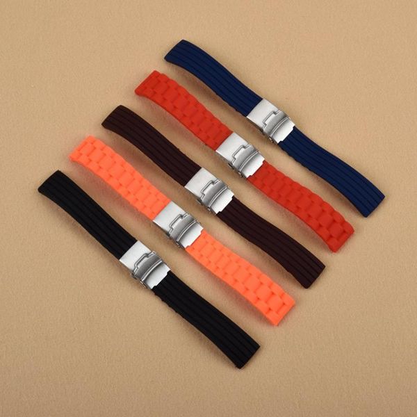 watch bands 16 18 20 22 24mm men black orange brown red blue strap silicone rubber waterproof band double push stainless steel clasp, Black;brown
watch bands 16 18 20 22 24mm men black orange brown red blue strap silicone rubber waterproof band double push stainless steel clasp, Black;brown