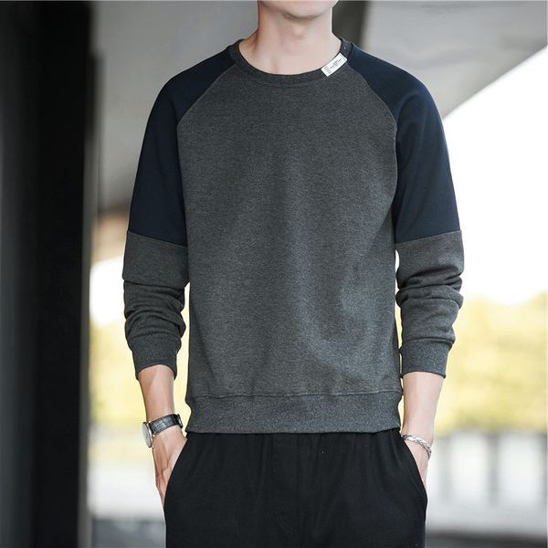 autumn men's loose cotton round ne comfortable color matching long sved casual sweater men's style, Black
autumn men's loose cotton round ne comfortable color matching long sved casual sweater men's style, Black