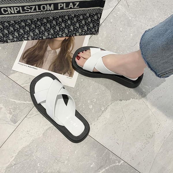 ladies fashion leather flat shoes low heel slippers casual open toe beach flip flops women comfort soft bottom summer, Black 
ladies fashion leather flat shoes low heel slippers casual open toe beach flip flops women comfort soft bottom summer, Black