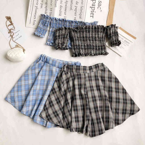 women's tracksuits all-match one-way collar pleated short plaid + high waist thin trousers skirt two-piece female wj9p, Gray
women's tracksuits all-match one-way collar pleated short plaid + high waist thin trousers skirt two-piece female wj9p, Gray