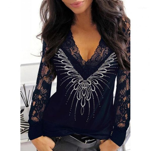 women's blouses & shirts lady shirt hollow out mesh lace edge plus size blouse long sleeve v neck see-through autumn for daily wear, White
women's blouses & shirts lady shirt hollow out mesh lace edge plus size blouse long sleeve v neck see-through autumn for daily wear, White