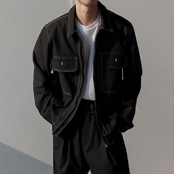 men's jackets wear 2021 autumn turn-down collar short style loose coat for male all-match jacket with pocket, Black;brown
men's jackets wear 2021 autumn turn-down collar short style loose coat for male all-match jacket with pocket, Black;brown