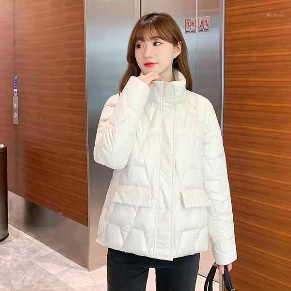 women's down & parkas 2021 women's winter clothing korean solid cotton jackets female color warm ladies short oversized coats t601, Black
women's down & parkas 2021 women's winter clothing korean solid cotton jackets female color warm ladies short oversized coats t601, Black