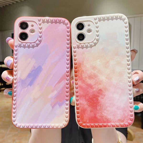 fashion designer phone cases for iphone 12 pro max 11 12mini x xs xr 6 7 8 plus silicone watercolor protective shell case