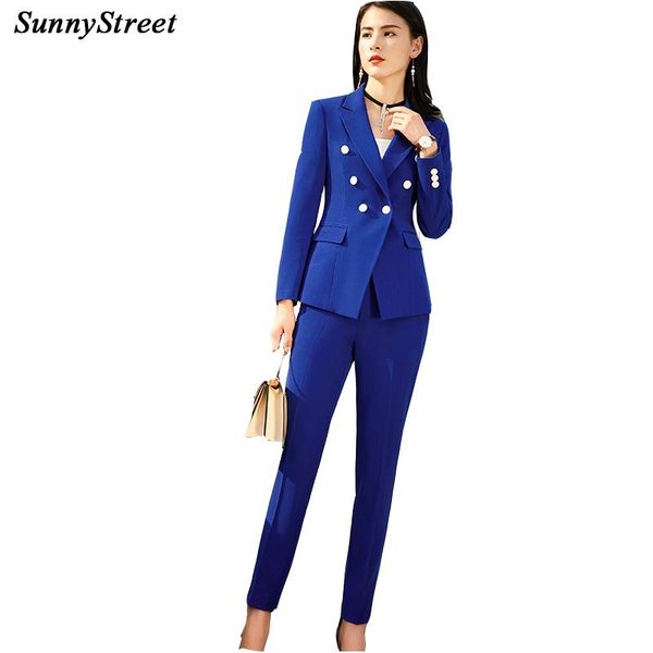 women's suits & blazers women business female suit lapel with buttons office wear blue and black 2 pieces set jacket+pants, White;black
women's suits & blazers women business female suit lapel with buttons office wear blue and black 2 pieces set jacket+pants, White;black