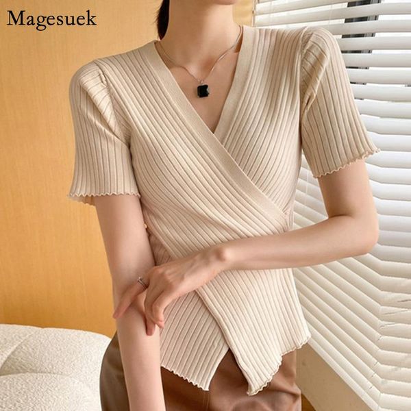women's blouses & shirts cotton knit blosue women 2021 summer short sleeve pullover slim woman shirt korean solid v-neck clothing, White
women's blouses & shirts cotton knit blosue women 2021 summer short sleeve pullover slim woman shirt korean solid v-neck clothing, White