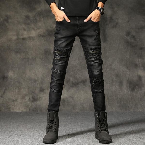 men's jeans 2021 men's ripped destroyed biker hip hop stretchy denim pants slim fit male patches hole high street trousers, Blue
men's jeans 2021 men's ripped destroyed biker hip hop stretchy denim pants slim fit male patches hole high street trousers, Blue