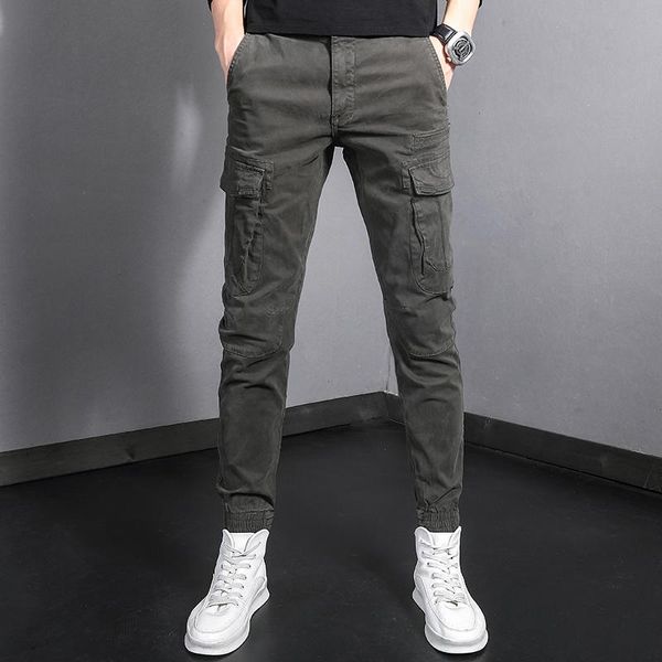 men's jeans korean style fashion men elastic big pocket casual cargo pants overalls streetwear vintage designer hip hop joggers, Blue
men's jeans korean style fashion men elastic big pocket casual cargo pants overalls streetwear vintage designer hip hop joggers, Blue
