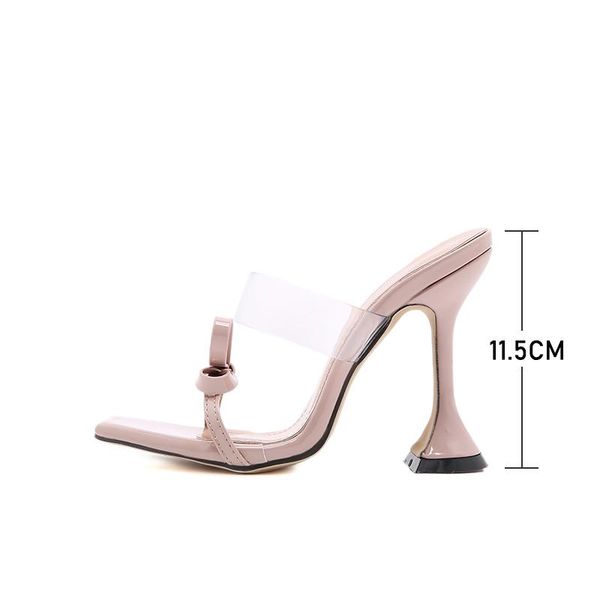square toe for women slides ladies bow shoes transparent pvc female casual wine gass slippers high heels women's summer, Black
square toe for women slides ladies bow shoes transparent pvc female casual wine gass slippers high heels women's summer, Black