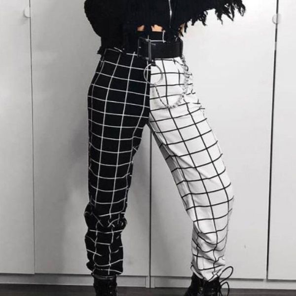 women's pants & capris simple vintage plaid causal long women casual harlem elasticated colourful printed pocket flared wide leg pant, Black;white
women's pants & capris simple vintage plaid causal long women casual harlem elasticated colourful printed pocket flared wide leg pant, Black;white