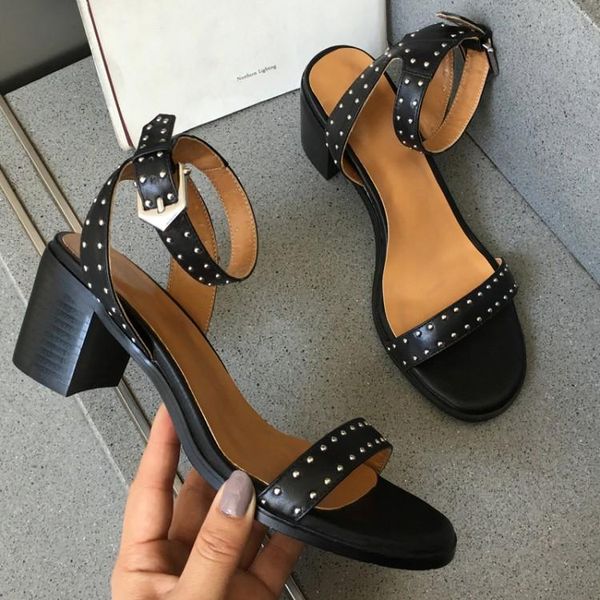 kmeioo cowskin shoes woman ankle strap sandals rivets chunky heels women block fashion summer dress, Black
kmeioo cowskin shoes woman ankle strap sandals rivets chunky heels women block fashion summer dress, Black