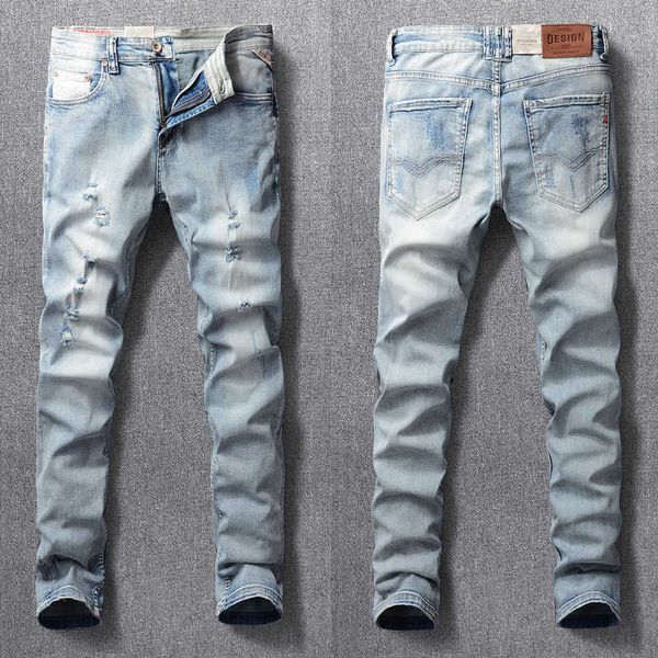 men's jeans korean style fashion retro light blue elastic slim fit ripped streetwear designer hip hop denim punk pants xogn
men's jeans korean style fashion retro light blue elastic slim fit ripped streetwear designer hip hop denim punk pants xogn